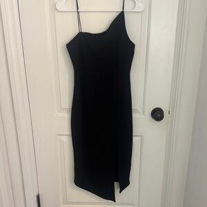Princess Polly Black Asymmetric Slip Dress